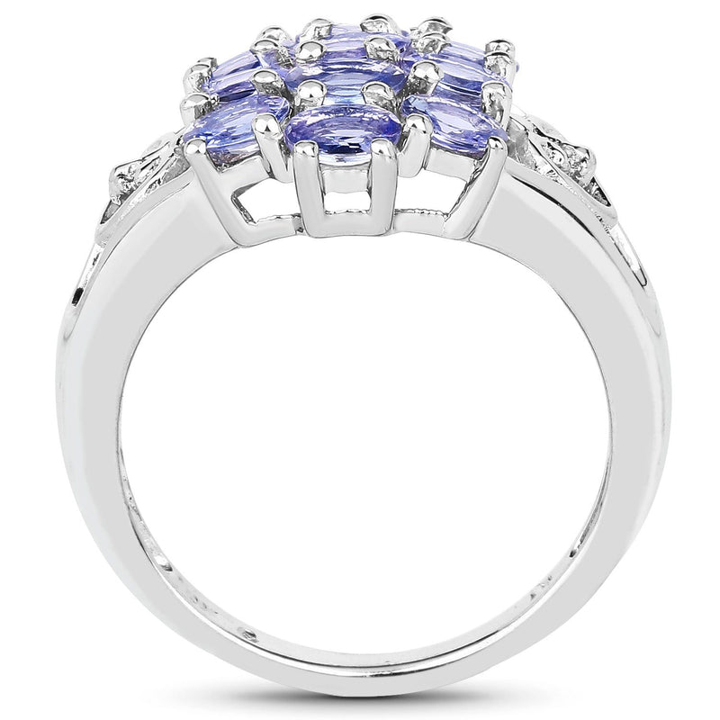 Bids.com 2.21 Carat Genuine Tanzanite .925 Sterling Silver Ring Rings