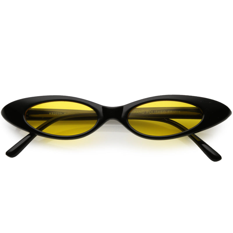 zeroUV Women's Retro 90's Thin Color Tone Cat Eye Sunglasses C662 Sunglasses