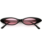 zeroUV Women's Retro 90's Thin Color Tone Cat Eye Sunglasses C662 Sunglasses