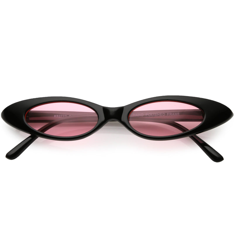 zeroUV Women's Retro 90's Thin Color Tone Cat Eye Sunglasses C662 Sunglasses