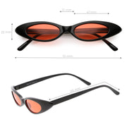 zeroUV Women's Retro 90's Thin Color Tone Cat Eye Sunglasses C662 Sunglasses