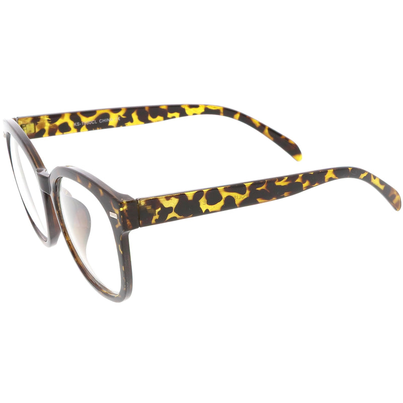 zeroUV Oversize Round Indie Horned Rim Clear Lens Glasses C612 Sunglasses