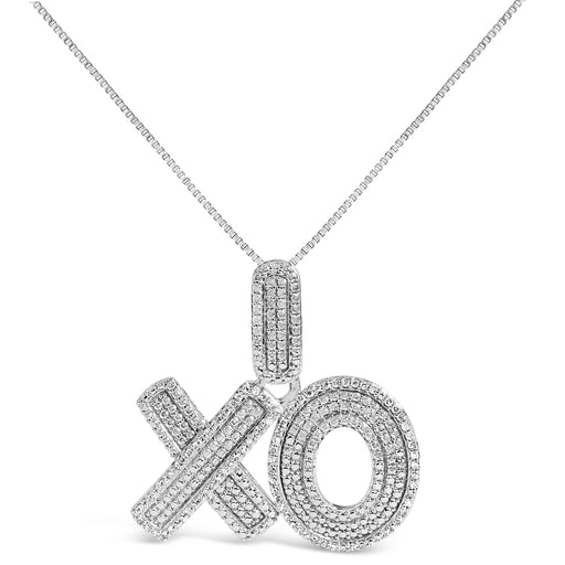 Bids.com Sterling Silver 1/4 Cttw Diamond PavÃ© XO Pendant Necklace Necklaces
