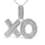 Bids.com Sterling Silver 1/4 Cttw Diamond PavÃ© XO Pendant Necklace Necklaces