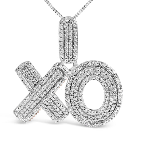 Bids.com Sterling Silver 1/4 Cttw Diamond PavÃ© XO Pendant Necklace Necklaces
