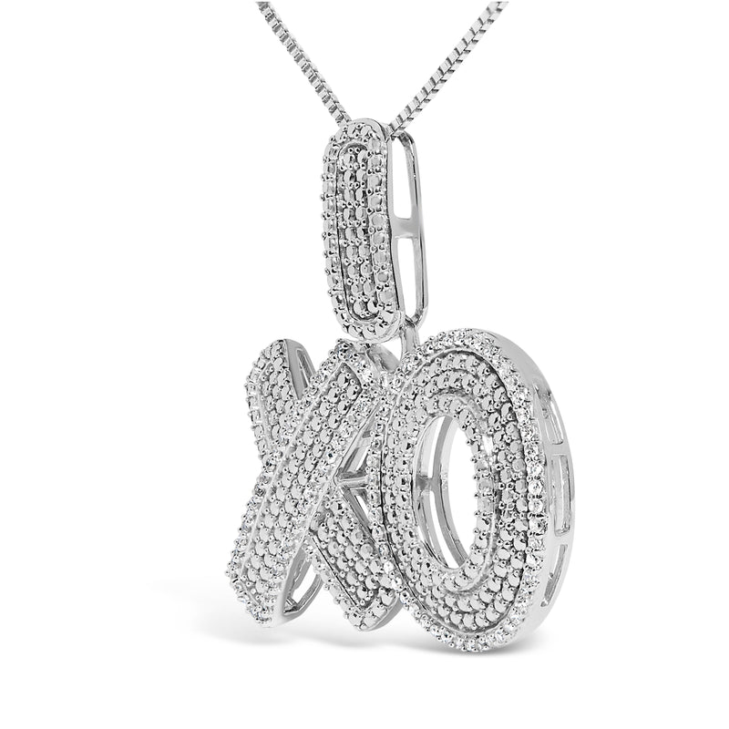 Bids.com Sterling Silver 1/4 Cttw Diamond PavÃ© XO Pendant Necklace Necklaces