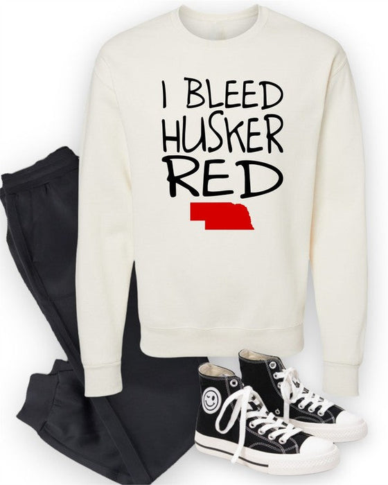 I Bleed Husker Red Cozy Graphic Sweatshirt