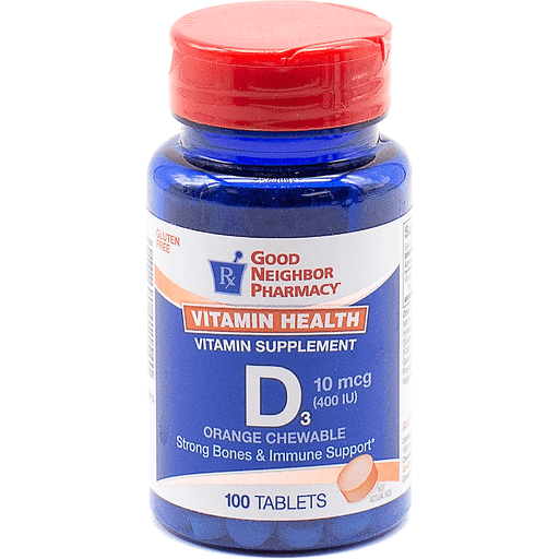 0 GNP Vitamin D 400iu Orange Chewable 100 Tabs Folder Tabs