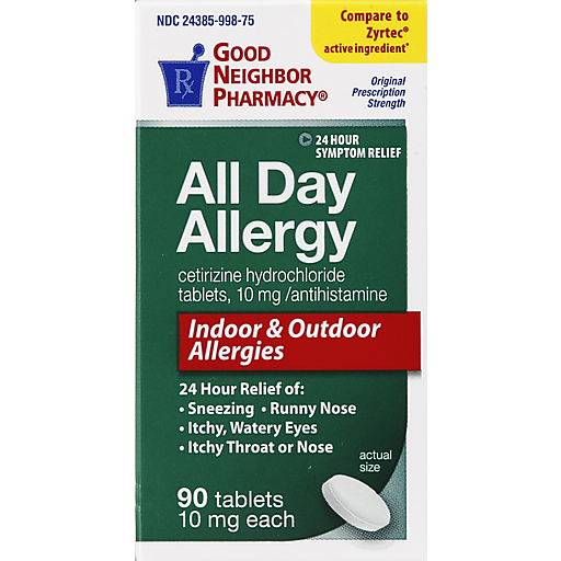 Good Neighbor Pharmacy Good Neighbor Pharmacy Gnp Allergy 10mg Cetir Tab 90 Medicine & Drugs Lavender