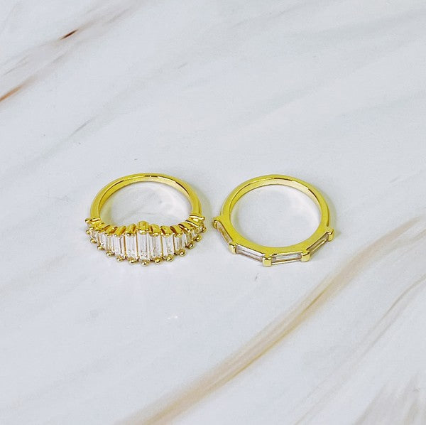 Crown Channel Ring Set Of 2