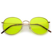 zeroUV Retro Fashion Round Color Tone Colors Flat Lens Sunglasses C437 Sunglasses