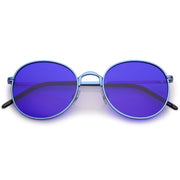 zeroUV Retro Fashion Round Color Tone Colors Flat Lens Sunglasses C437 Sunglasses