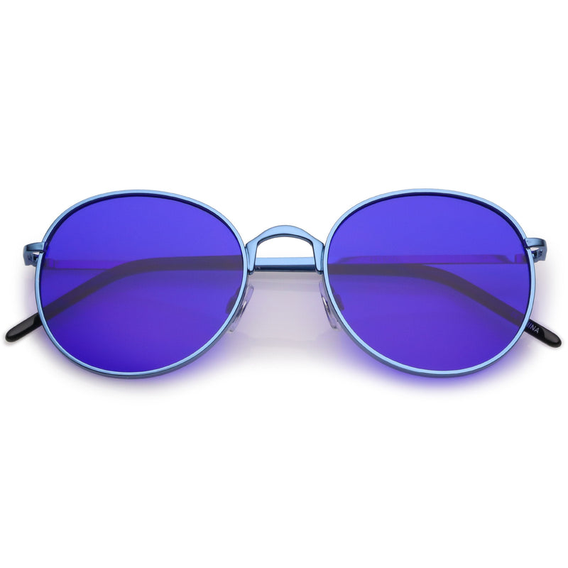 zeroUV Retro Fashion Round Color Tone Colors Flat Lens Sunglasses C437 Sunglasses