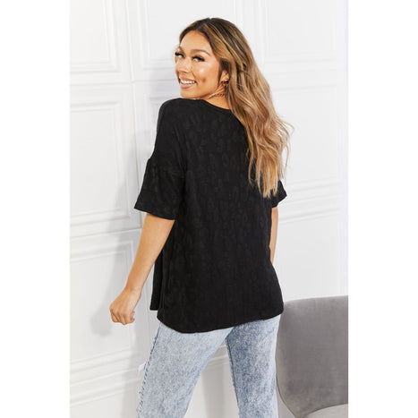 BomBom At The Fair Animal Textured Top in Black