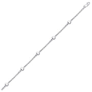 Bids.com 14k White Gold Anklet with Puffed Heart Design Accessories