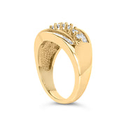 Bids.com 14K Yellow Gold 1.00 Cttw Diamond Cocktall Cluster 5 Stone Ring (H-I Color, SI1-I1 Clarity) - Ring Size 7 Rings