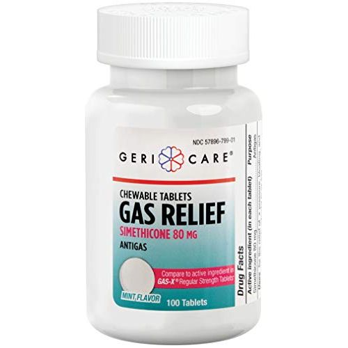 GeriCare GeriCare Semithicone 80 Mg Gas Relief Chewable Tablets Medicine Cabinets Lavender