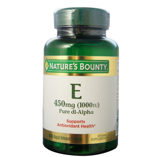 Nature's Bounty Nature's Bounty Vitamin E, Pure Dl-Alpha, 450 Mg (1000 IU), Rapid Release Softgels Vitamins & Supplements White Smoke