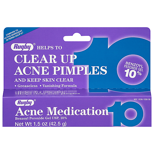 Rugby Rugby Acne Medication Gel Benzoyl Peroxide 10% 1.5 Oz Health & Beauty Slate Blue