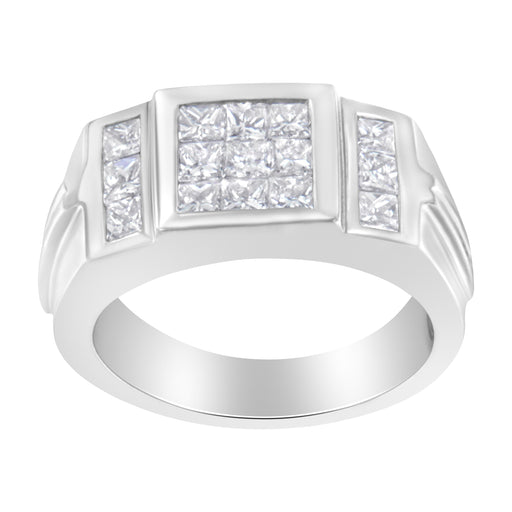 Bids.com Men's 14K White Gold Diamond Cluster Ring (2 cttw, G-H Color, SI1-SI2 Clarity) Rings