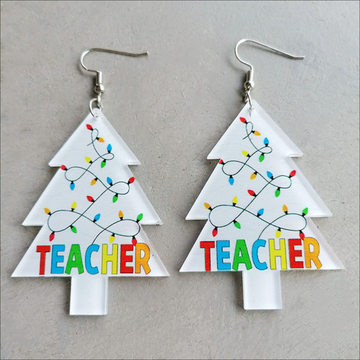 Christmas Themed Acrylic Dangle Earrings