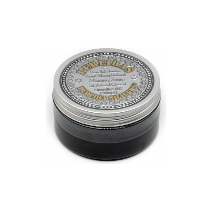 Pereira Shavery KIT: Black Unbreakable Bowl + Water Blossom With Activated Charcoal In Aluminum Dish Shaving Soap