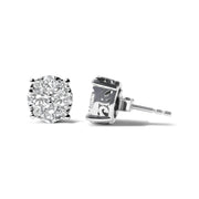 Bids.com 14K White Gold 2.00 Cttw Lab Grown Diamond Cluster Stud Earrings (G-H Color, VS1-VS2 Clarity) Earrings