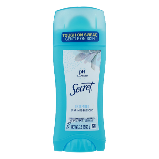 Secret Secret pH Balanced Unscented Invisible Solid Antiperspirant & Deodorant - 2.6oz Deodorant