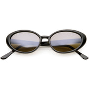 zeroUV Women's Retro True Vintage Round Oval Mirrored Lens Sunglasses C654 Sunglasses