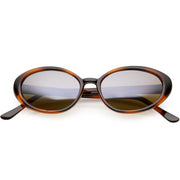 zeroUV Women's Retro True Vintage Round Oval Mirrored Lens Sunglasses C654 Sunglasses
