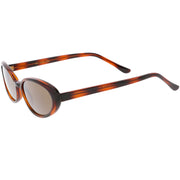 zeroUV Women's Retro True Vintage Round Oval Mirrored Lens Sunglasses C654 Sunglasses