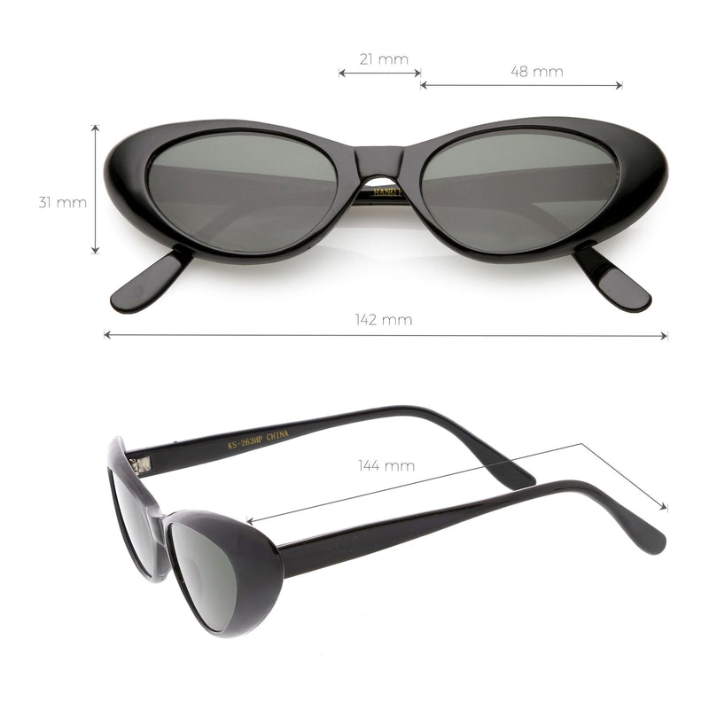 zeroUV Women's Small Retro True Vintage Cat Eye Sunglasses C661 Sunglasses