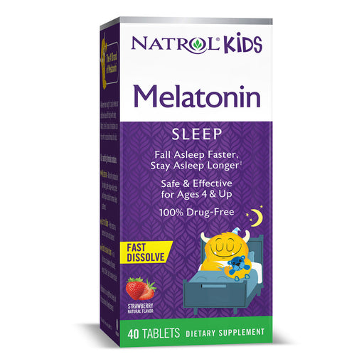 Natrol Kids Melatonin 1mg Fast Dissolve Tablets, Quick Dissolving Sleep Aid, 40 Count Sleeping Aids