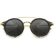zeroUV Vintage Dapper Steampunk Side Cover Round Sunglasses C083 Sunglasses