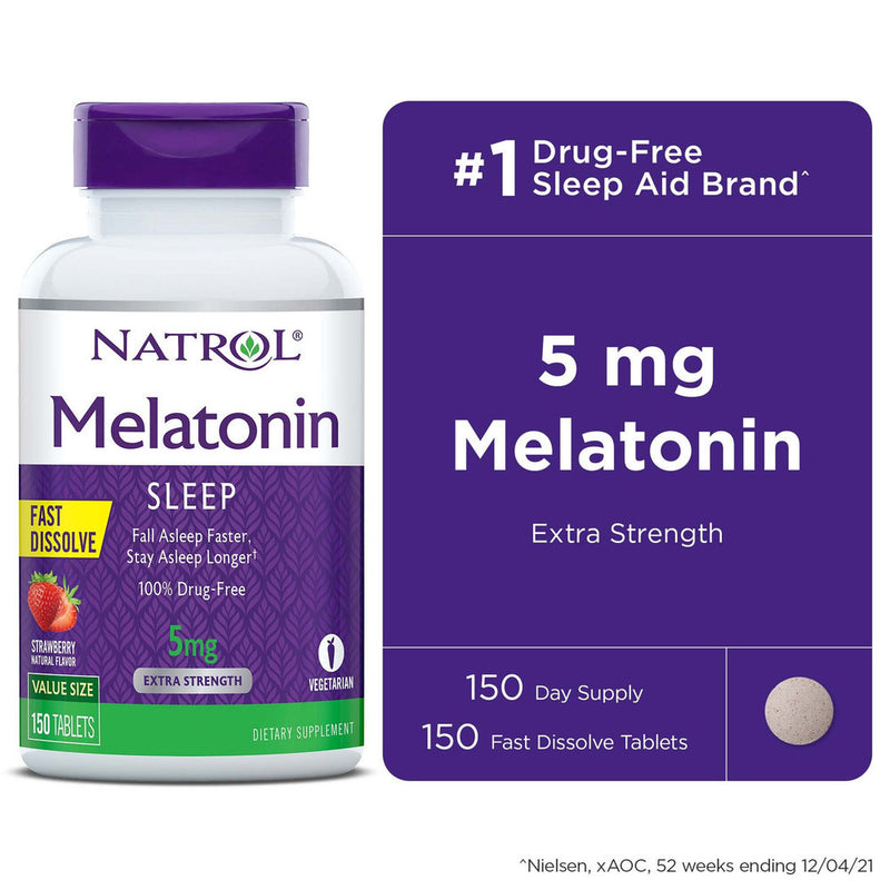 Natrol Natrol Fast Dissolve Tablets Strawberry Flavor 5 Mg Melatonin Vitamins & Supplements