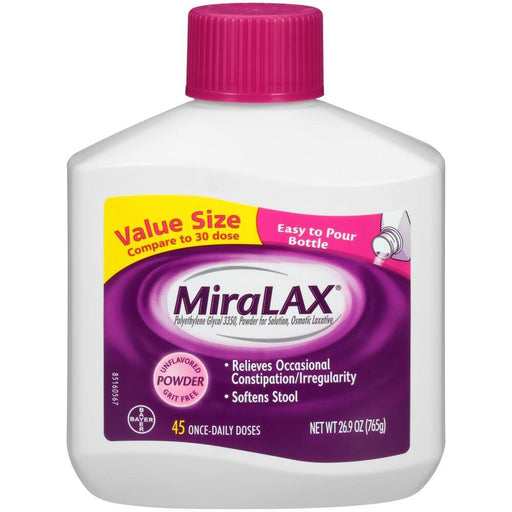 MiraLAX MiraLAX Laxative, Osmotic, Powder, Unflavored, Value Size Health & Beauty