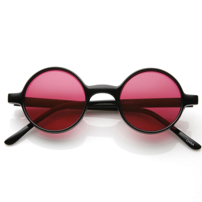 zeroUV Small Retro Round Lennon Style Color Lens Sunglasses 8631 Sunglasses