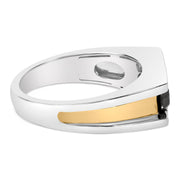 Bids.com Men's 14K Yellow Gold Plated Sterling Silver 1-1/2 Cttw Black Diamond Channel Set Band Ring Rings