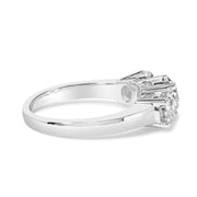 Bids.com 14K White Gold 2.00 Cttw Lab Grown Diamond 3 Stone Ring Band (F-G Color, VS1-VS2 Clarity) - Ring Size 7 Rings