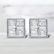 Bids.com 14K White Gold 1/2 Cttw Princess Diamond Composite Box Shape Milgrain Stud Earrings (H-I Color, SI1-SI2 Clarity) Earrings