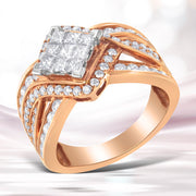 Bids.com Two-Tone 10KT Gold Diamond Bypass Cocktail Ring (1 1/2 cttw, H-I Color, I1-I2 Clarity) Rings