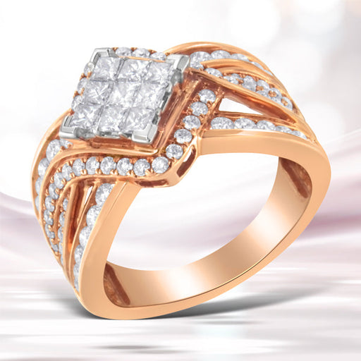 Bids.com Two-Tone 10KT Gold Diamond Bypass Cocktail Ring (1 1/2 cttw, H-I Color, I1-I2 Clarity) Rings