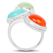 Bids.com 9.50 Carat Genuine Multi Stone .925 Sterling Silver Ring Rings