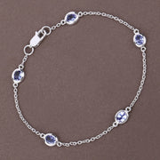 Bids.com 1.65 Carat Genuine Tanzanite .925 Sterling Silver Bracelet Bracelets
