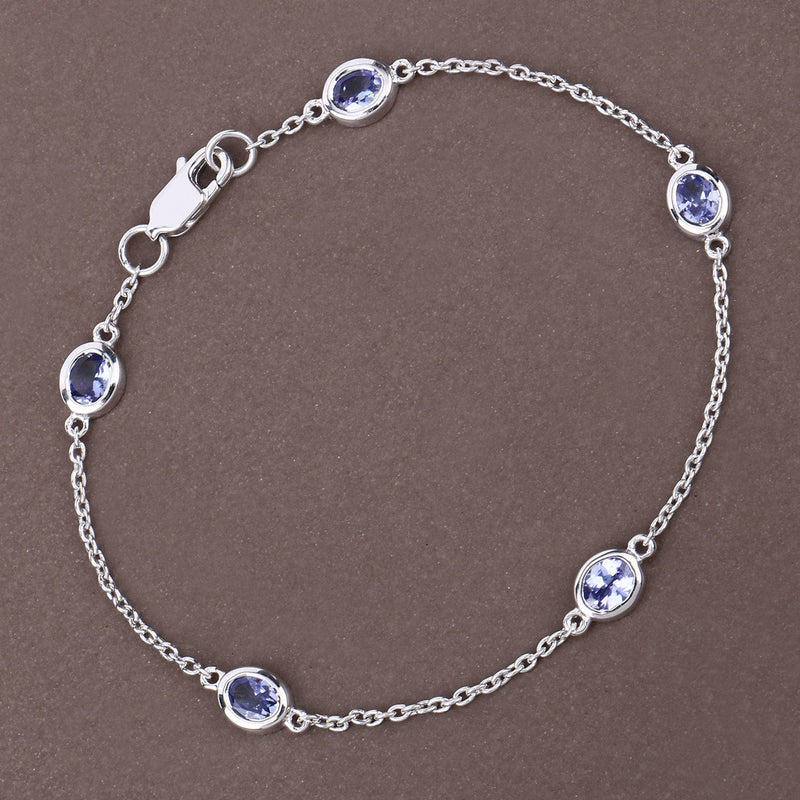 Bids.com 1.65 Carat Genuine Tanzanite .925 Sterling Silver Bracelet Bracelets