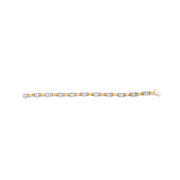 Bids.com 14K Two-Tone Gold 1.00 Cttw Princess-Cut Diamond Chain Link 7" Bracelet (H-I Color, SI1-SI2 Clarity) Bracelets
