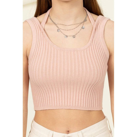 Perfect Girl Ribbed Open-Back Crop Top