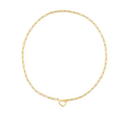Bids.com 14k Yellow Gold Heart Element Paperclip Necklace Necklaces
