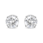 Bids.com 14K White Gold 1.0 Cttw 4-Prong Set Brilliant Round-Cut Solitaire Lab Grown Diamond Push Back Stud Earrings (E-F Color, VVS2-VS1 Clarity) Earrings
