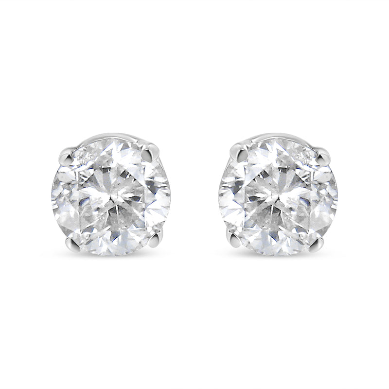 Bids.com 14K White Gold 1.0 Cttw 4-Prong Set Brilliant Round-Cut Solitaire Lab Grown Diamond Push Back Stud Earrings (E-F Color, VVS2-VS1 Clarity) Earrings
